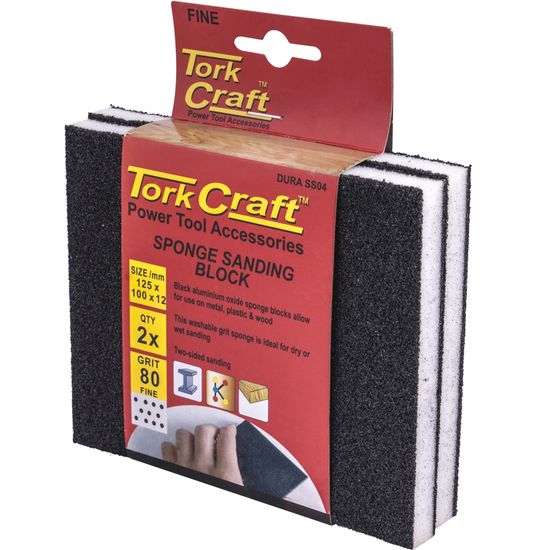 Sanding Sponge Block Two Sided 125x100x10 2pc